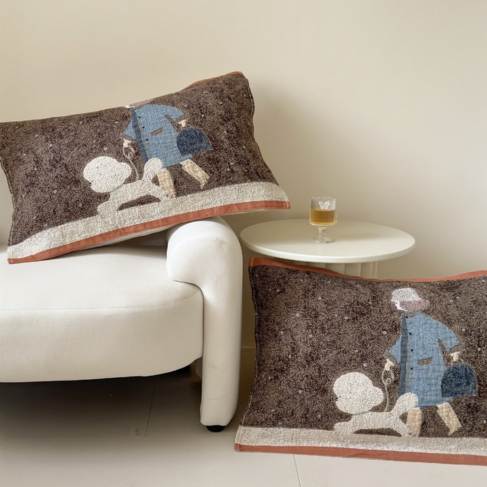 91家纺网 家纺一手货源 找家纺 朴尔家纺-毛巾被 2026新款全棉欣软系列定位四层加厚柔软纱布枕巾 贵贵狗