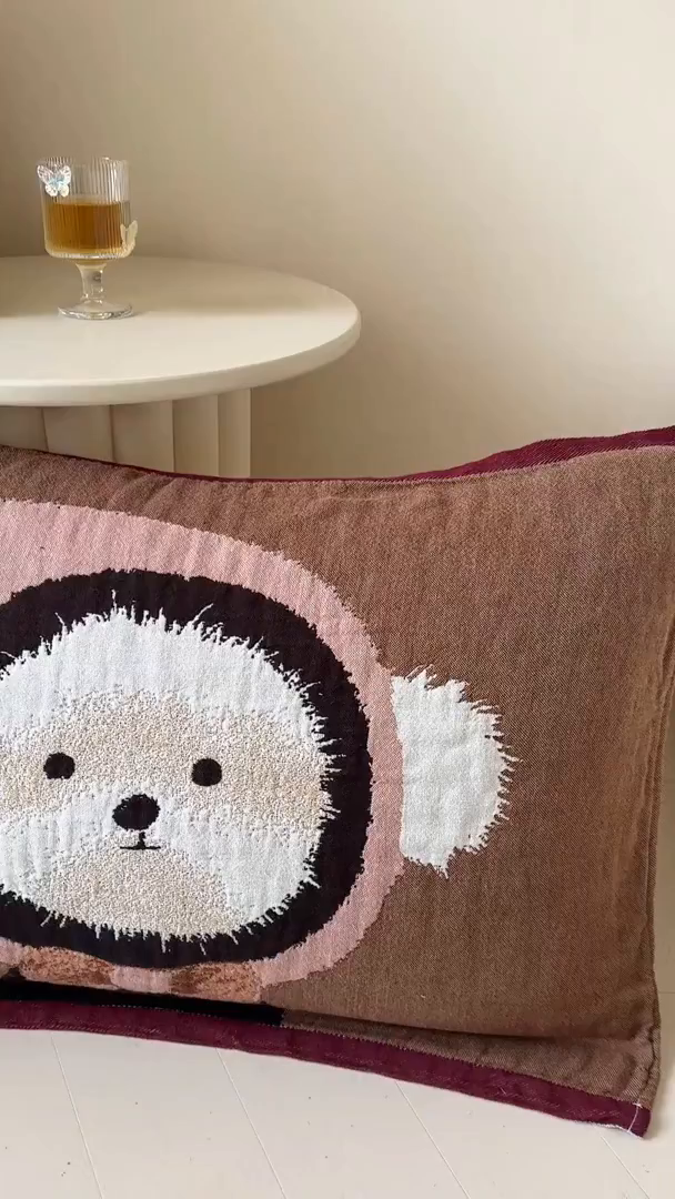 91家纺网 家纺一手货源 找家纺 朴尔家纺-毛巾被 2026新款全棉欣软系列定位四层加厚柔软纱布枕巾 毛毛球