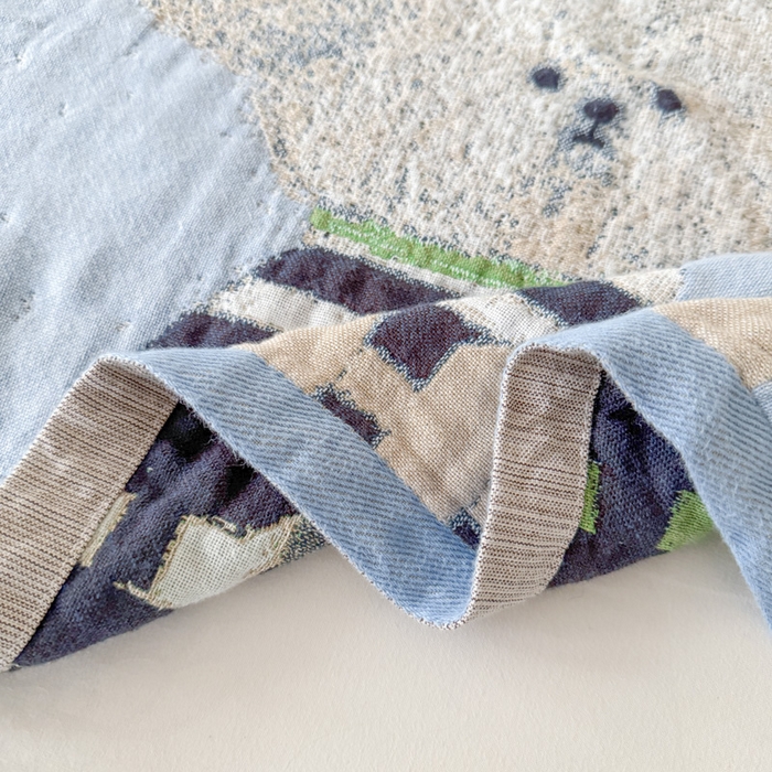 91家纺网 家纺一手货源 找家纺 朴尔家纺-毛巾被 2026新款全棉欣软系列定位四层加厚柔软纱布枕巾 趣味汪