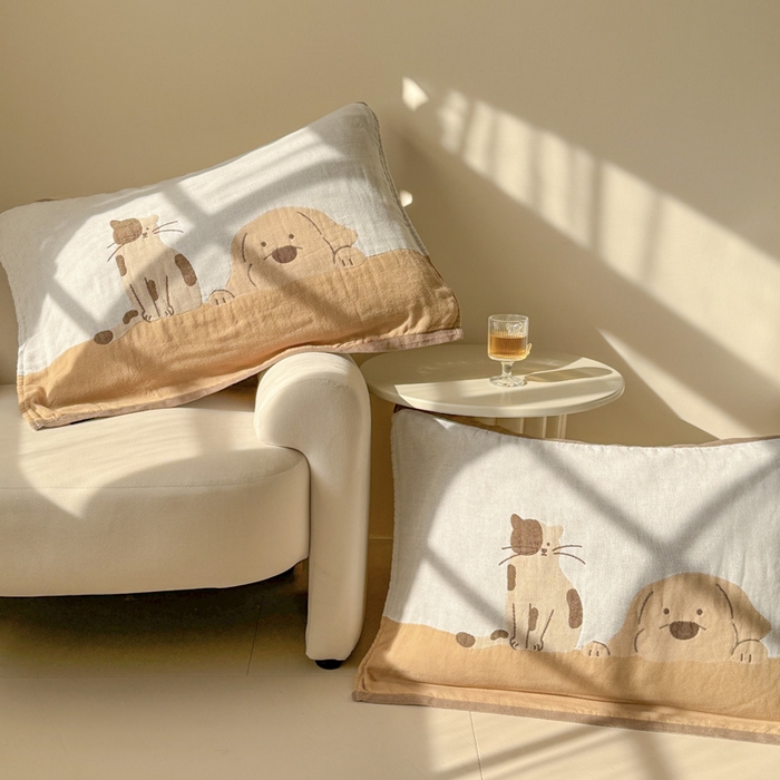 91家纺网 家纺一手货源 找家纺 朴尔家纺-毛巾被 2026新款全棉欣软系列定位四层加厚柔软纱布枕巾 睡窝窝