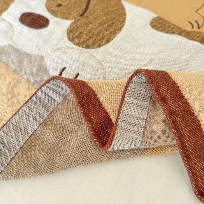 91家纺网 家纺一手货源 找家纺 朴尔家纺-毛巾被 2026新款全棉欣软系列定位四层加厚柔软纱布枕巾 午后花园