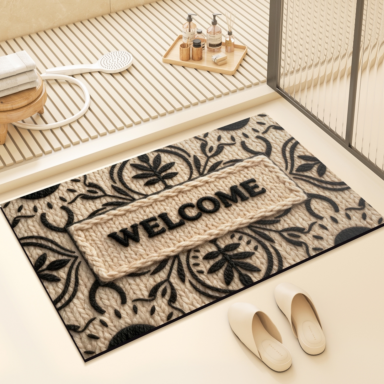 91家纺网 家纺一手货源 找家纺 1.30【年货节 三人助力0.01带回家】防滑硅藻泥地垫垫子-复古系列