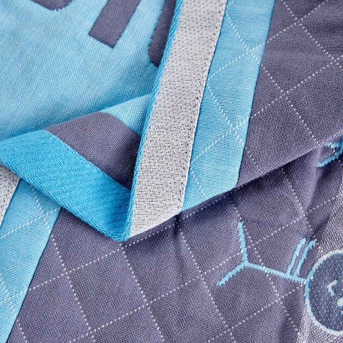 91家纺网 家纺一手货源 找家纺 朴尔家纺-毛巾被 2026新款彩色糖果系列纯棉三层纱布枕巾 不要抱怨蓝