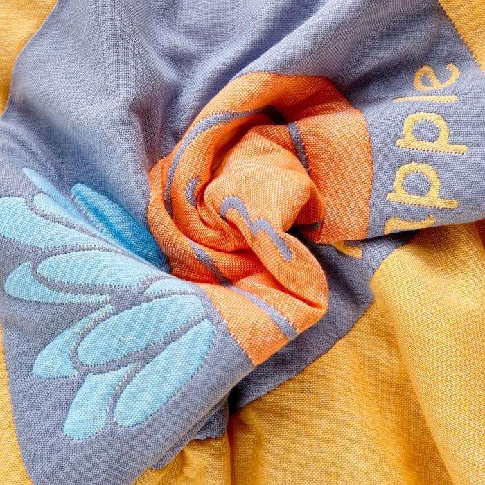 91家纺网 家纺一手货源 找家纺 朴尔家纺-毛巾被 2026新款彩色糖果系列纯棉三层纱布枕巾 开心菠萝黄