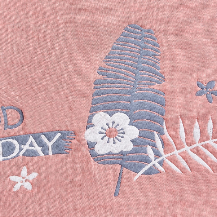 91家纺网 家纺一手货源 找家纺 朴尔家纺-毛巾被 2026新款彩色糖果系列纯棉三层纱布枕巾 美好的一天橘色