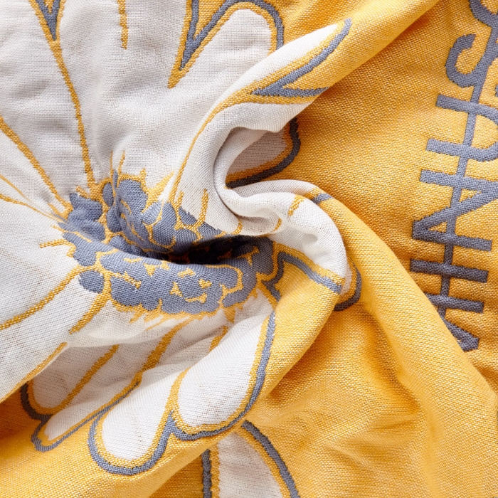 91家纺网 家纺一手货源 找家纺 朴尔家纺-毛巾被 2026新款彩色糖果系列纯棉三层纱布枕巾 清新甘菊黄