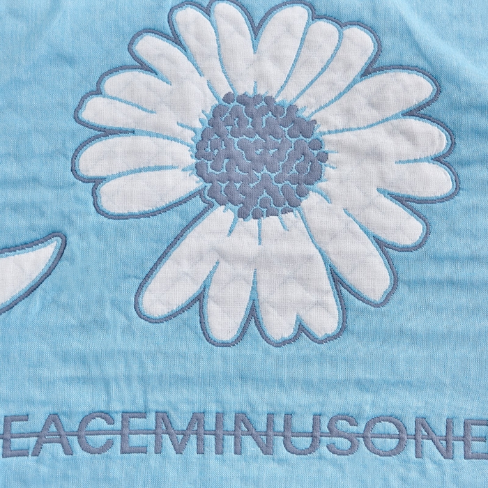 91家纺网 家纺一手货源 找家纺 朴尔家纺-毛巾被 2026新款彩色糖果系列纯棉三层纱布枕巾 清新甘菊-蓝