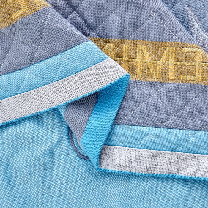 91家纺网 家纺一手货源 找家纺 朴尔家纺-毛巾被 2026新款彩色糖果系列纯棉三层纱布枕巾 清新甘菊-蓝