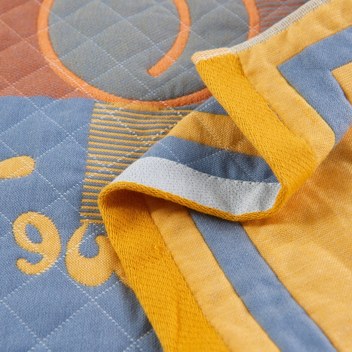 91家纺网 家纺一手货源 找家纺 朴尔家纺-毛巾被 2026新款彩色糖果系列纯棉三层纱布枕巾 水蜜桃黄