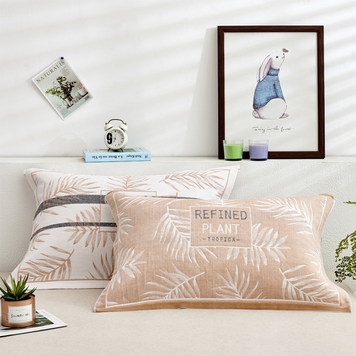 91家纺网 家纺一手货源 找家纺 朴尔家纺-毛巾被 2026新款混纺三层纱布枕巾 热带草原-驼