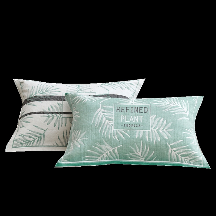 91家纺网 家纺一手货源 找家纺 朴尔家纺-毛巾被 2026新款混纺三层纱布枕巾 热带草原-绿