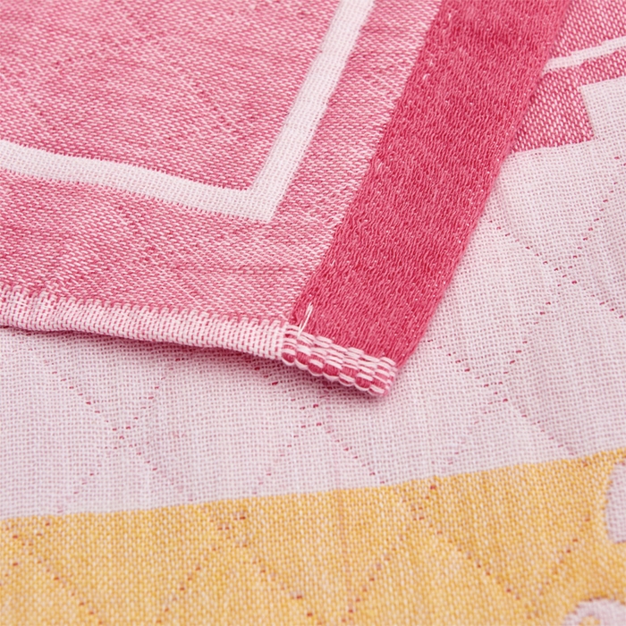 91家纺网 家纺一手货源 找家纺 朴尔家纺-毛巾被 2026新款混纺三层纱布枕巾 圣诞树-粉