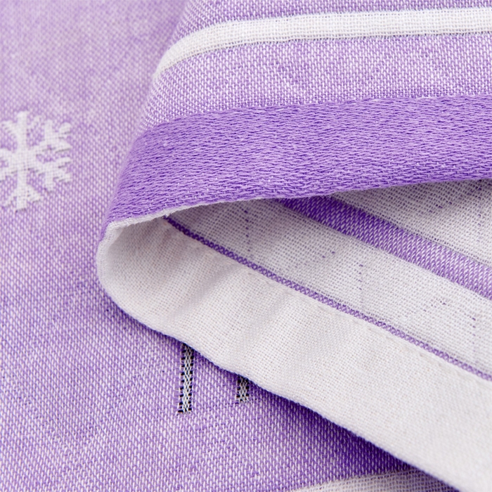 91家纺网 家纺一手货源 找家纺 朴尔家纺-毛巾被 2026新款混纺三层纱布枕巾 圣诞树-紫