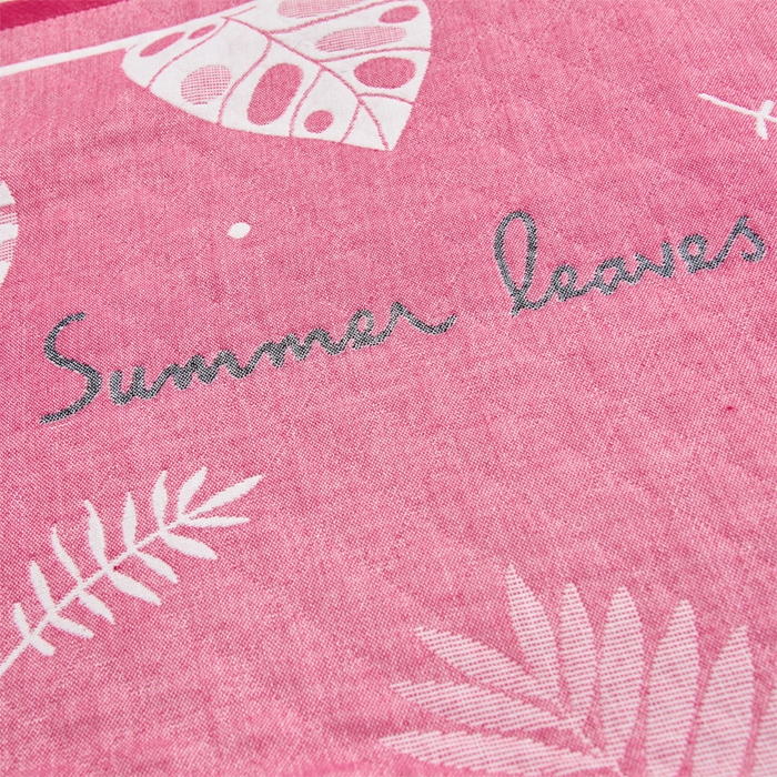 91家纺网 家纺一手货源 找家纺 朴尔家纺-毛巾被 2026新款混纺三层纱布枕巾 幸福芭蕉-粉