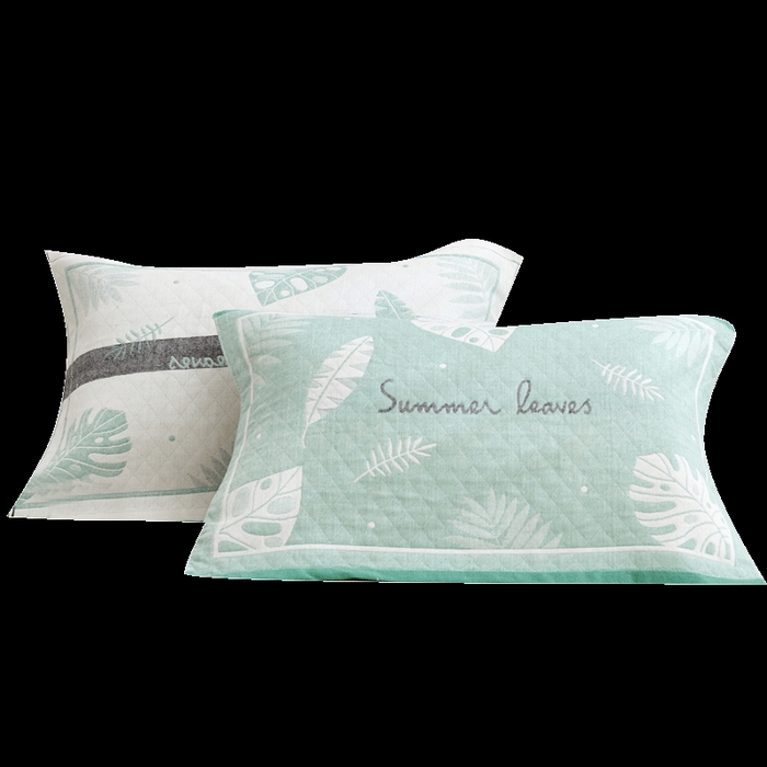 91家纺网 家纺一手货源 找家纺 朴尔家纺-毛巾被 2026新款混纺三层纱布枕巾 幸福芭蕉-绿