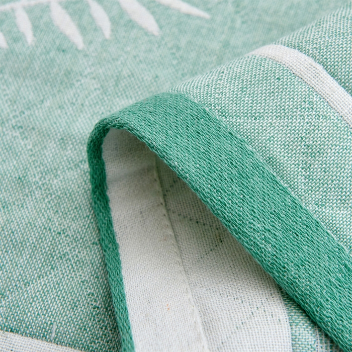91家纺网 家纺一手货源 找家纺 朴尔家纺-毛巾被 2026新款混纺三层纱布枕巾 幸福芭蕉-绿