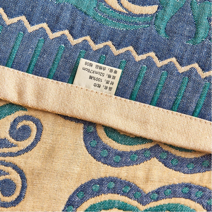 91家纺网 家纺一手货源 找家纺 朴尔家纺-毛巾被 2026新款民族风彩棉系列四层纱布枕巾 花团锦簇-黄