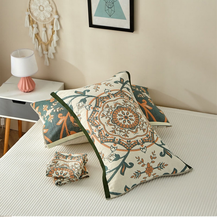 91家纺网 家纺一手货源 找家纺 （总）朴尔家纺-毛巾被 2026新款素雅系列全棉系列四层纱布枕巾