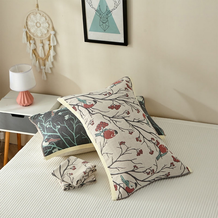 91家纺网 家纺一手货源 找家纺 （总）朴尔家纺-毛巾被 2026新款素雅系列全棉系列四层纱布枕巾