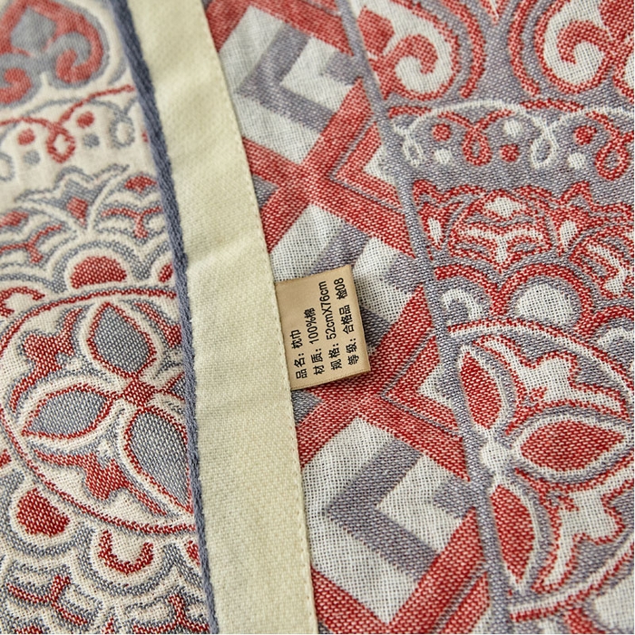 91家纺网 家纺一手货源 找家纺 朴尔家纺-毛巾被 2026新款素雅系列全棉系列四层纱布枕巾 半夏桃心-红