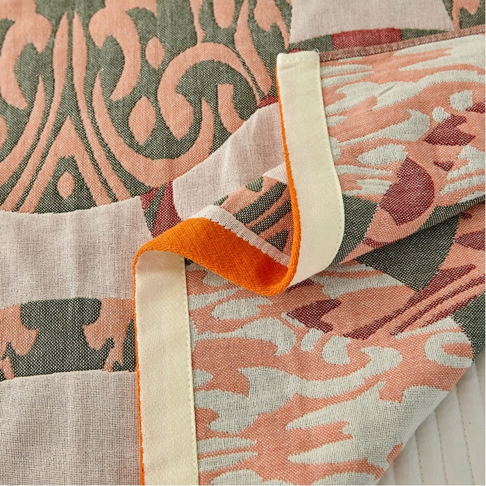 91家纺网 家纺一手货源 找家纺 朴尔家纺-毛巾被 2026新款素雅系列全棉系列四层纱布枕巾 剪影-红