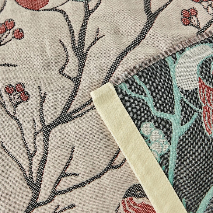 91家纺网 家纺一手货源 找家纺 朴尔家纺-毛巾被 2026新款素雅系列全棉系列四层纱布枕巾 喜登高枝-红