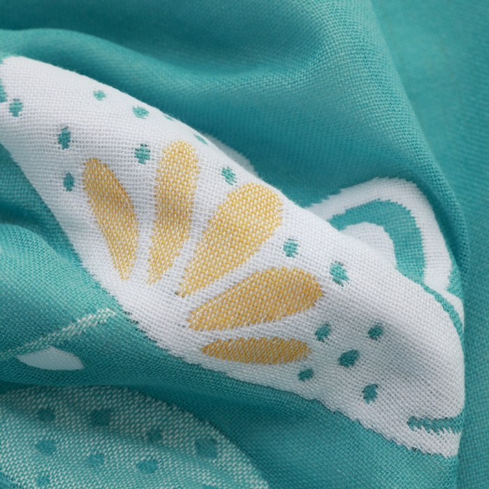 91家纺网 家纺一手货源 找家纺 朴尔家纺-毛巾被 2026新款柔棉花间风系列三层纱布枕巾 清雅绿