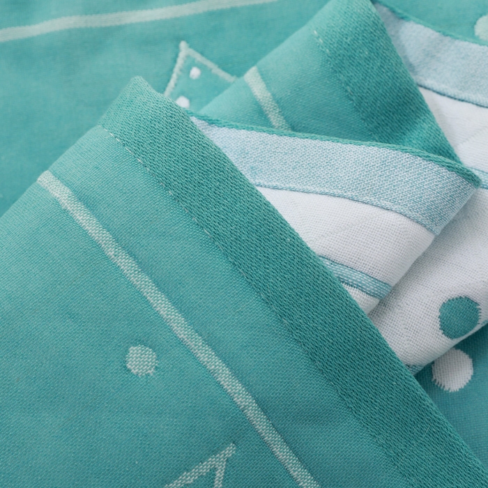 91家纺网 家纺一手货源 找家纺 朴尔家纺-毛巾被 2026新款柔棉花间风系列三层纱布枕巾 清雅绿