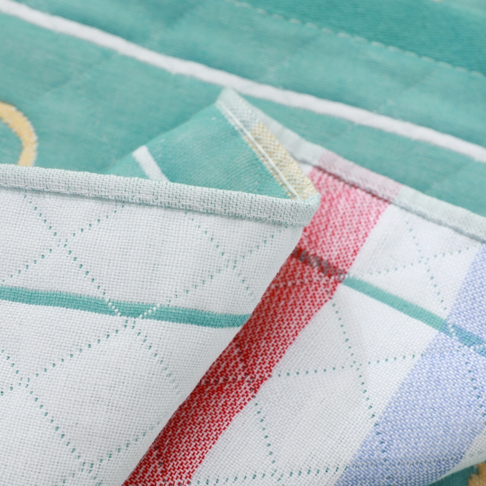 91家纺网 家纺一手货源 找家纺 朴尔家纺-毛巾被 2026新款柔棉花间风系列三层纱布枕巾 情网绿