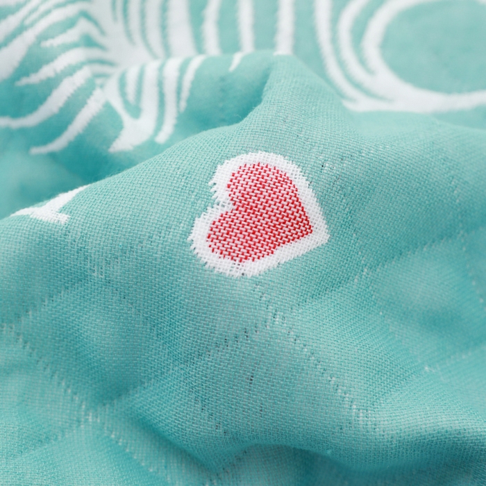 91家纺网 家纺一手货源 找家纺 朴尔家纺-毛巾被 2026新款柔棉花间风系列三层纱布枕巾 情网绿