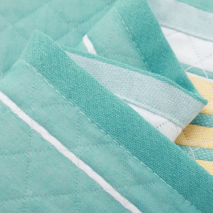 91家纺网 家纺一手货源 找家纺 朴尔家纺-毛巾被 2026新款柔棉花间风系列三层纱布枕巾 情网绿