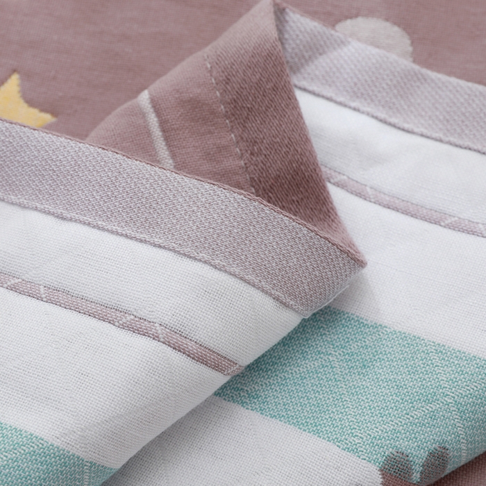 91家纺网 家纺一手货源 找家纺 朴尔家纺-毛巾被 2026新款柔棉花间风系列三层纱布枕巾 甜梦咖
