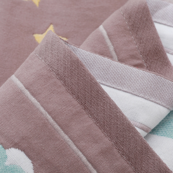 91家纺网 家纺一手货源 找家纺 朴尔家纺-毛巾被 2026新款柔棉花间风系列三层纱布枕巾 甜梦咖