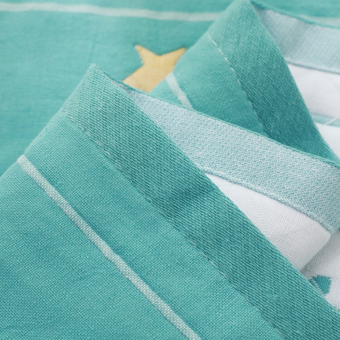 91家纺网 家纺一手货源 找家纺 朴尔家纺-毛巾被 2026新款柔棉花间风系列三层纱布枕巾 甜梦绿