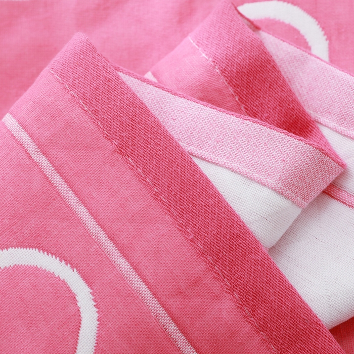 91家纺网 家纺一手货源 找家纺 朴尔家纺-毛巾被 2026新款柔棉花间风系列三层纱布枕巾 心连心粉