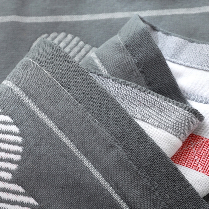 91家纺网 家纺一手货源 找家纺 朴尔家纺-毛巾被 2026新款柔棉花间风系列三层纱布枕巾 心连心灰