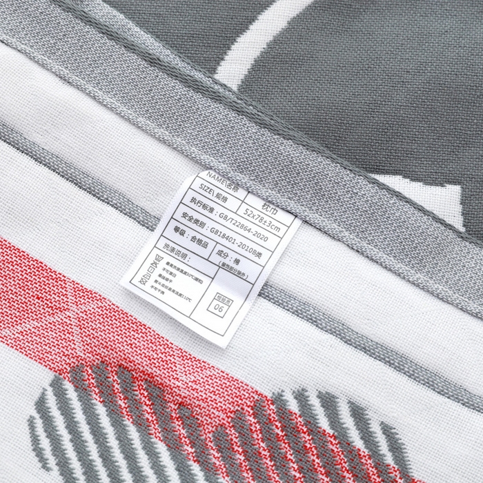 91家纺网 家纺一手货源 找家纺 朴尔家纺-毛巾被 2026新款柔棉花间风系列三层纱布枕巾 心连心灰