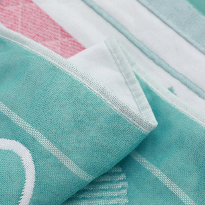 91家纺网 家纺一手货源 找家纺 朴尔家纺-毛巾被 2026新款柔棉花间风系列三层纱布枕巾 心连心绿