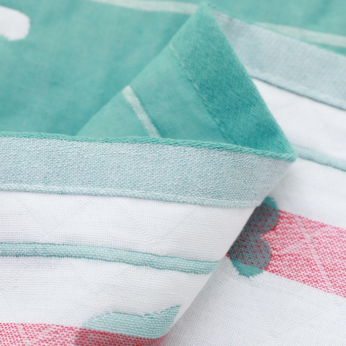 91家纺网 家纺一手货源 找家纺 朴尔家纺-毛巾被 2026新款柔棉花间风系列三层纱布枕巾 心连心绿