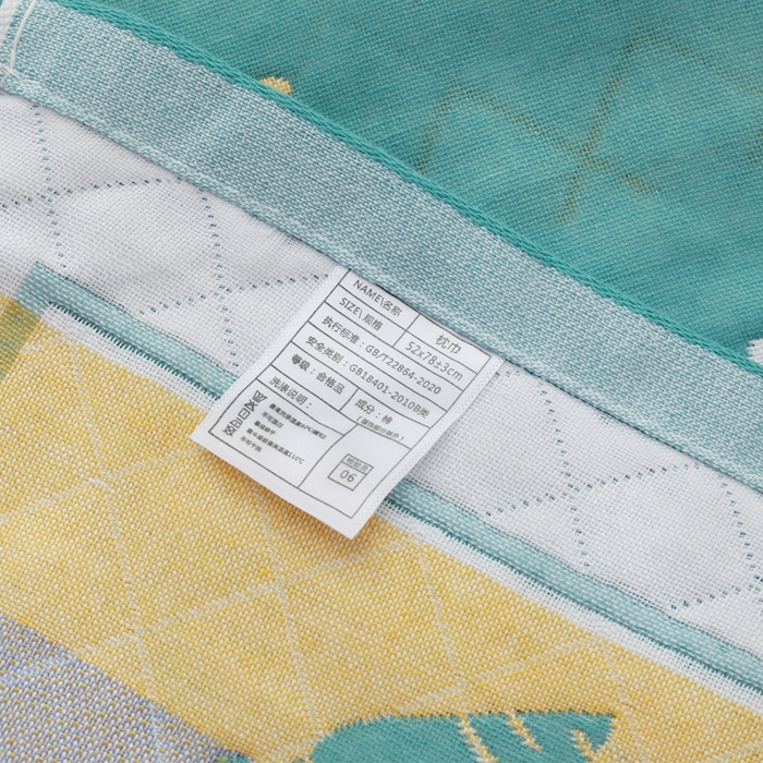 91家纺网 家纺一手货源 找家纺 朴尔家纺-毛巾被 2026新款柔棉花间风系列三层纱布枕巾 悠闲小兔绿