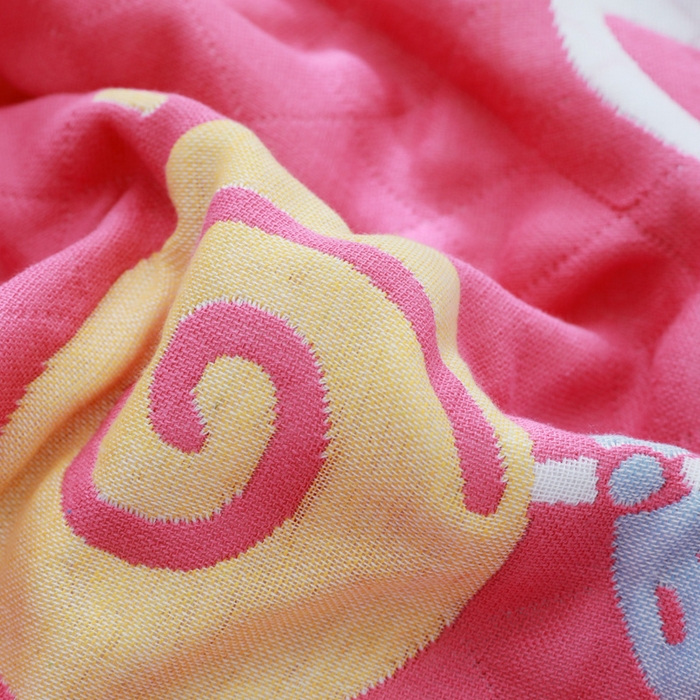 91家纺网 家纺一手货源 找家纺 朴尔家纺-毛巾被 2026新款柔棉花间风系列三层纱布枕巾 棒棒糖粉