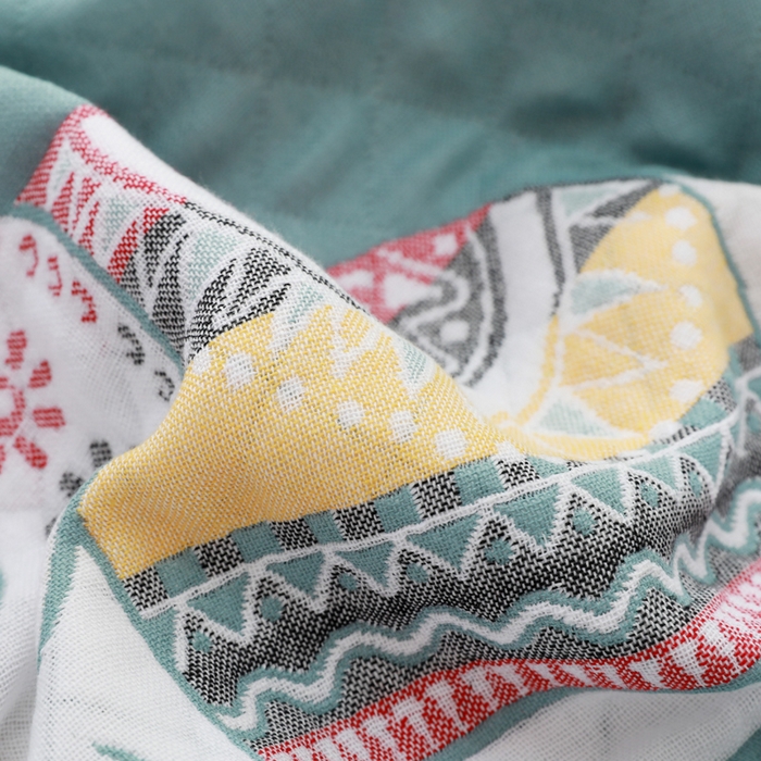 91家纺网 家纺一手货源 找家纺 朴尔家纺-毛巾被 2026新款柔棉花间风系列三层纱布枕巾 吉象绿