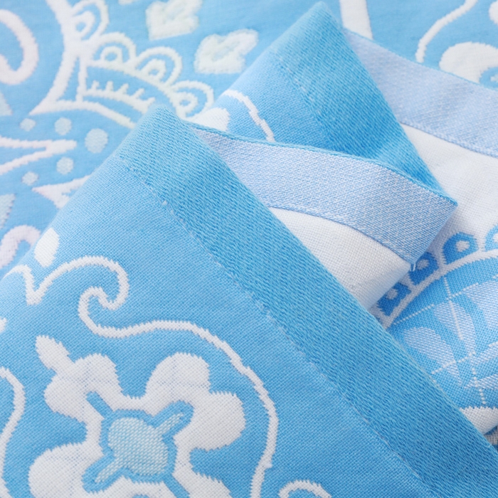 91家纺网 家纺一手货源 找家纺 朴尔家纺-毛巾被 2026新款柔棉花间风系列三层纱布枕巾 欣欣向荣兰