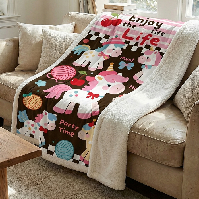 91家纺网 家纺一手货源 找家纺 （总）纯色雨 2026爆款开心马高克重毛毯法兰绒羊羔绒毛毯盖毯【来图定制】