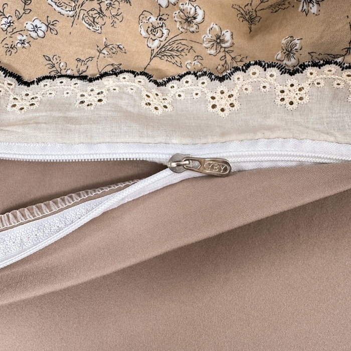 91家纺网 家纺一手货源 找家纺 富米莱（原臻工厂） 2026新款A类仿棉古法水洗棉法式全棉花边四件套美式