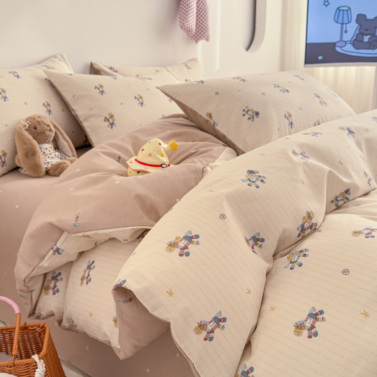 沐辰 2026新款13070全棉纯棉印花四件套-萌趣 马上有钱