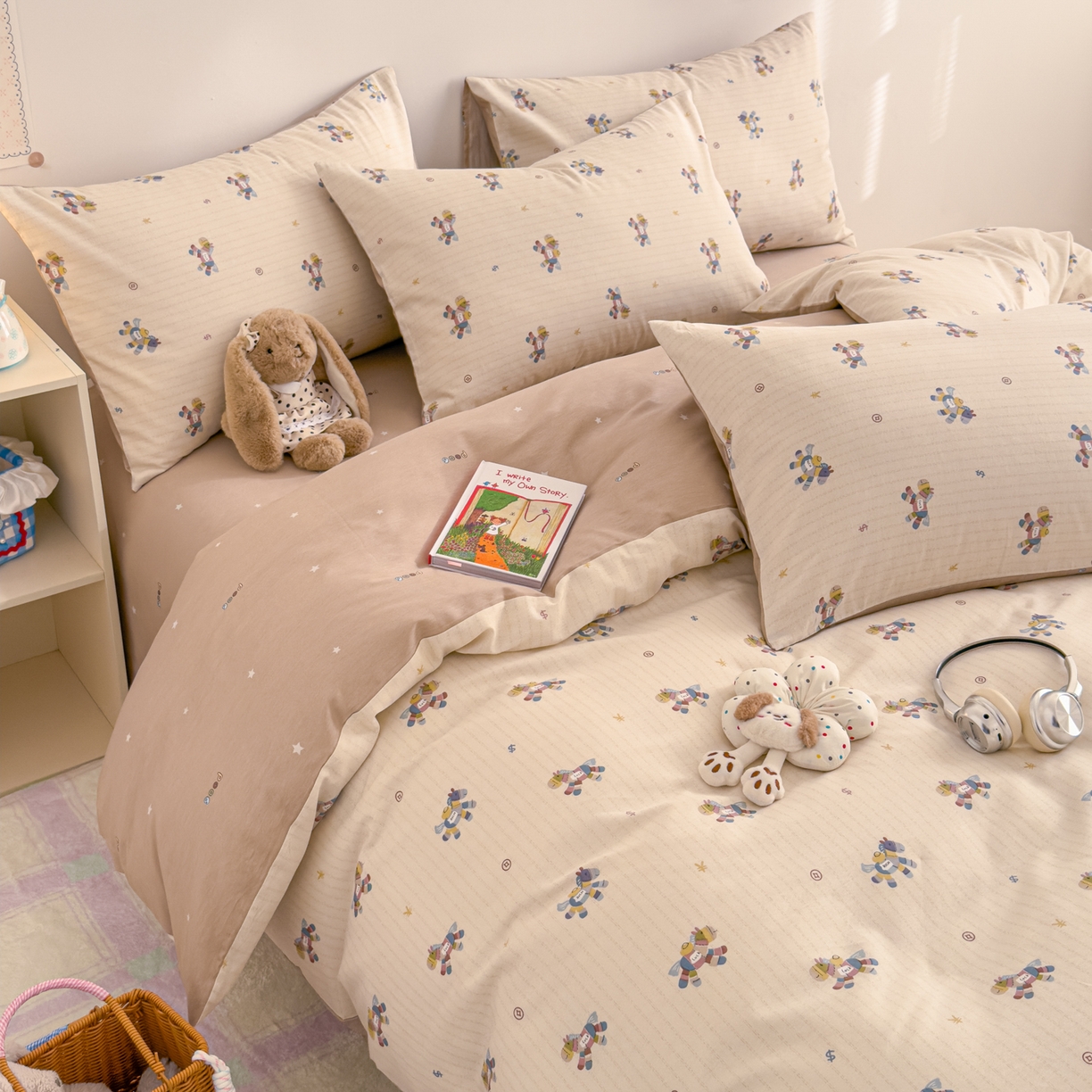 91家纺网 家纺一手货源 找家纺 沐辰 2026新款13070全棉纯棉印花四件套-萌趣 马上有钱