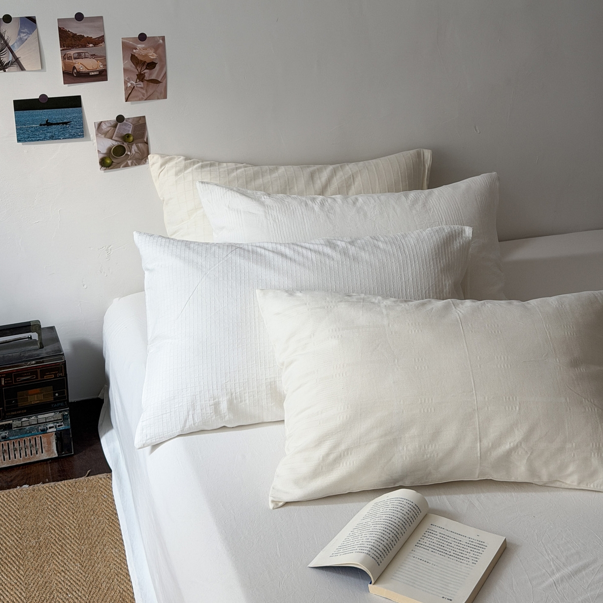 91家纺网 家纺一手货源 找家纺 （总）艾沁家纺 2026新款不染的原棉全棉色织提花单品枕套