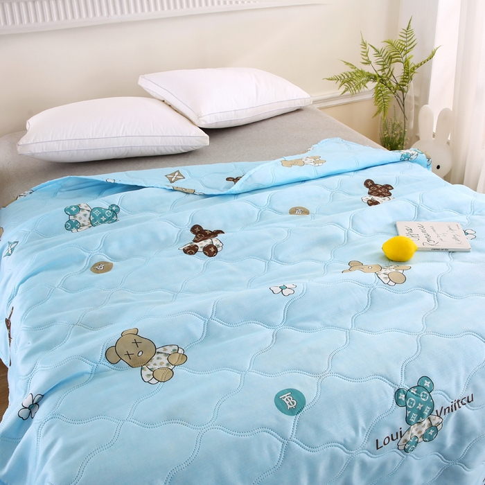 91家纺网 家纺一手货源 找家纺 （总）欧斯涵 2026新款钻石绒礼品夏被夏凉被空调被-暴力熊-蓝