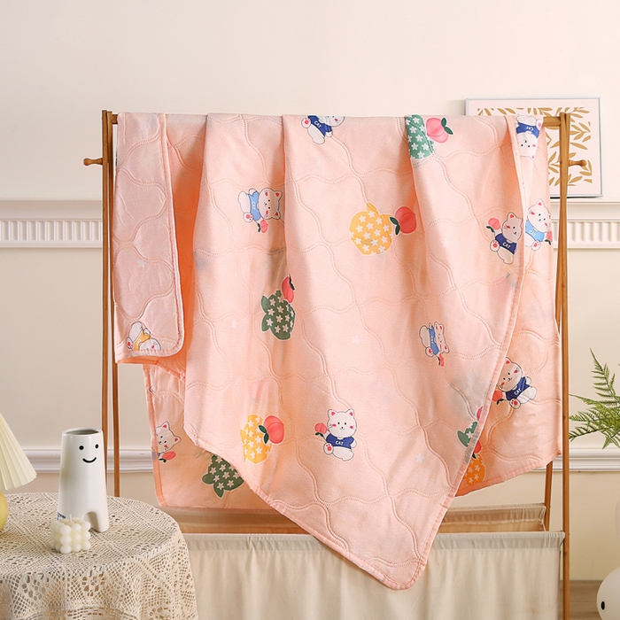 （总）欧斯涵 2026新款钻石绒礼品夏被夏凉被空调被-小猫粉